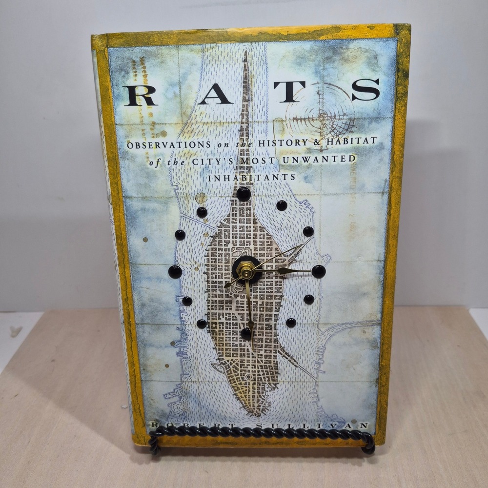 Robert Sullivan RATS Book Clock New‎ York City Map Custom Art Unique Decor